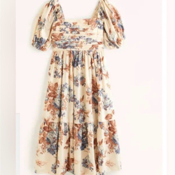 Abercrombie & Fitch Dresses & Skirts - Poplin Emerson Puff Sleeve Maxi Dress